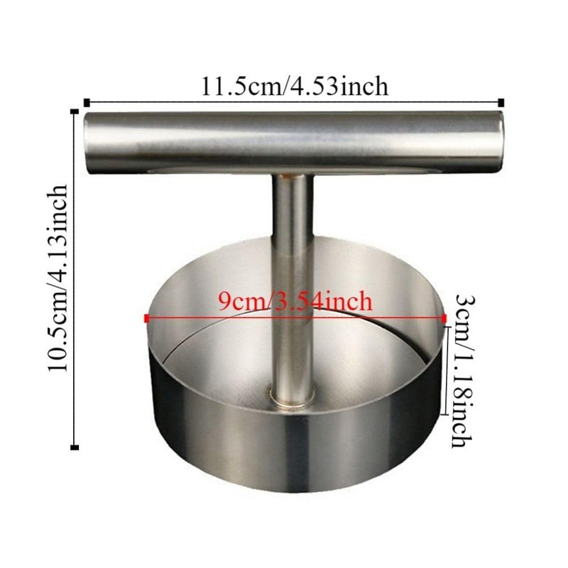 Stainless Steel Hamburger Burger Press Patty Maker Manual Meat Pie Mould BBQ gallery