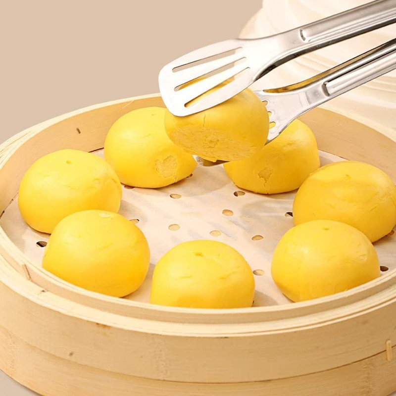 100 PCS Bamboo Steamer Liner, 10" Round 10 inch x10 x 0.01 inch, Wihte gallery