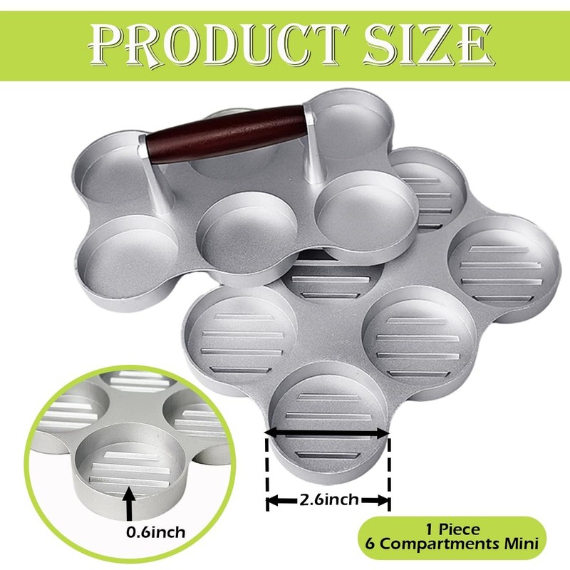 Burger Patty Press 8 Container Oil Brush 200 Paper 6 Hole Mini Grill gallery