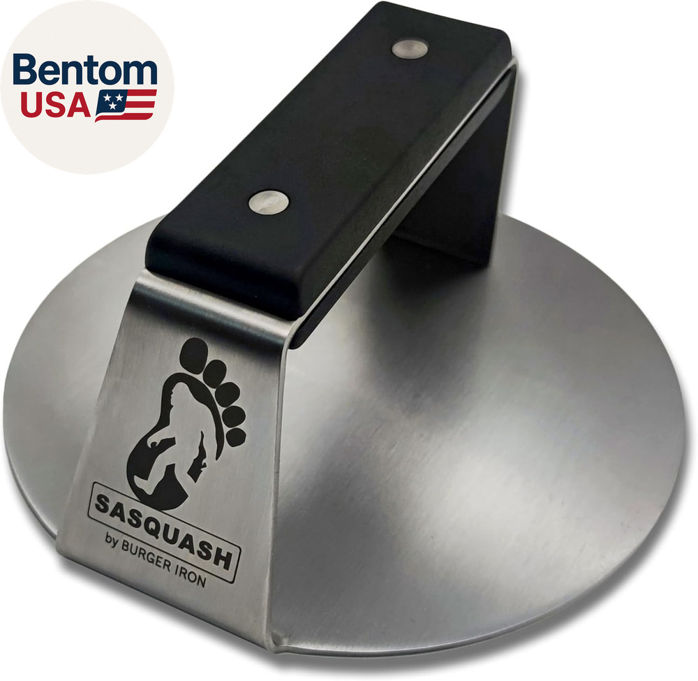 Sasquash Smash Burger Press, Heavy Duty Welded Meat Press Round, 6 Inch Stainles