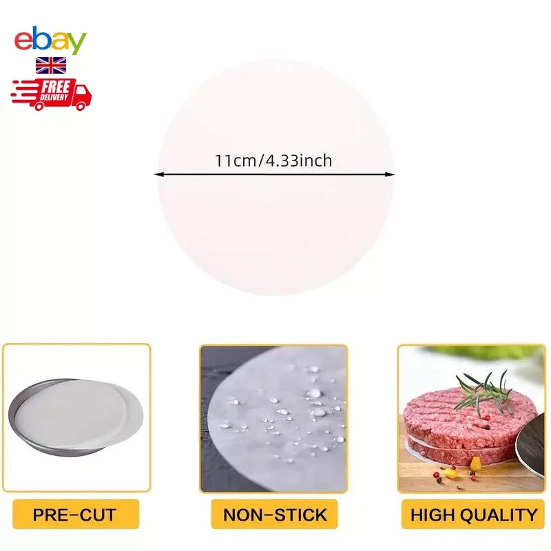 100pcs Non-Stick Hamburger Paper Sheets Burger Press Oil Paper Baking Cookies gallery