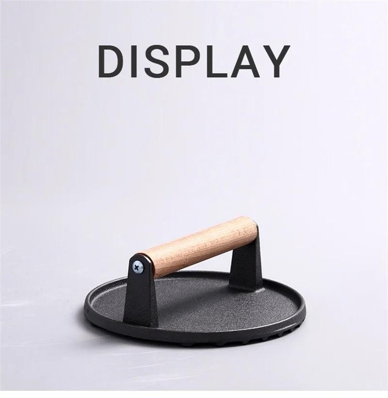 Steak Burger Press Round Rectangular Uncoated Heavy-duty Meat Press Iron gallery