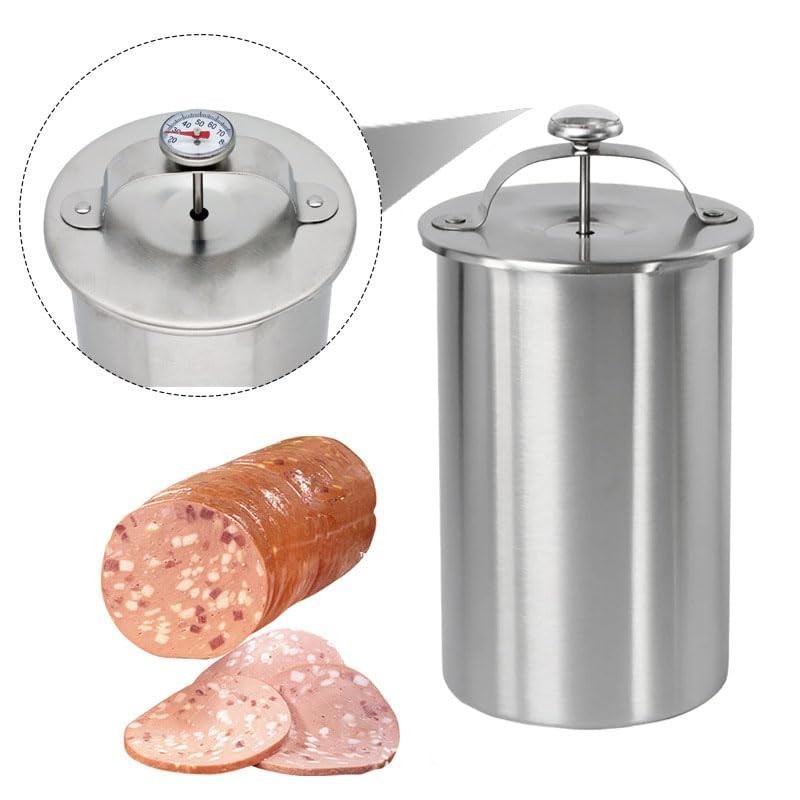 Stainless Steel Ham Maker Meat Press with Thermometer,Homemade Lunch Meat Mak... gallery