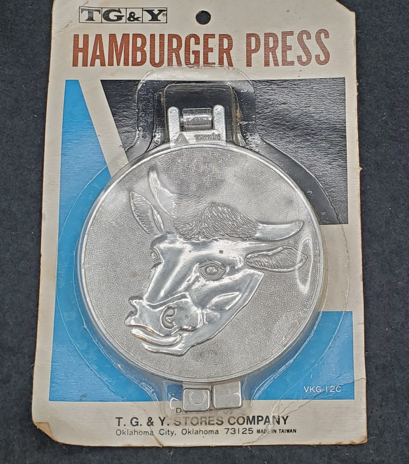 Vintage Hamburger Press Cow Steer Mold Patty Maker Aluminum TG&Y 3.5" NEW gallery