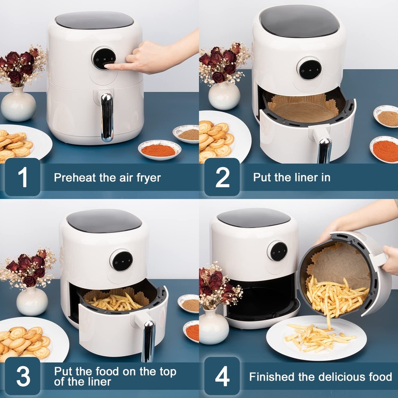 100pcs Air Fryer Disposable Liner - 7.9inch 100pcs-7.9inch-Brown, Brown gallery