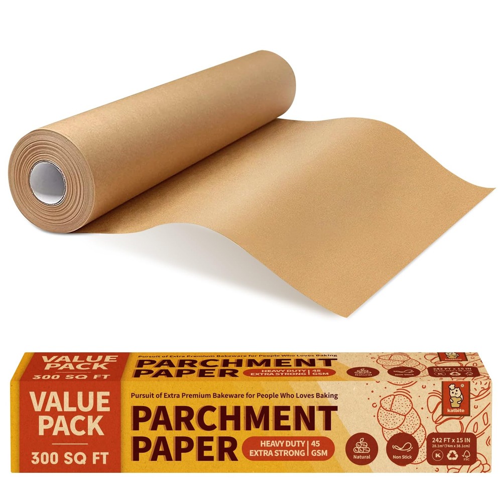Unbleached Parchment Paper Roll, 15in x 15 in x 242 ft, 15x242-B Non-StickAir Fr