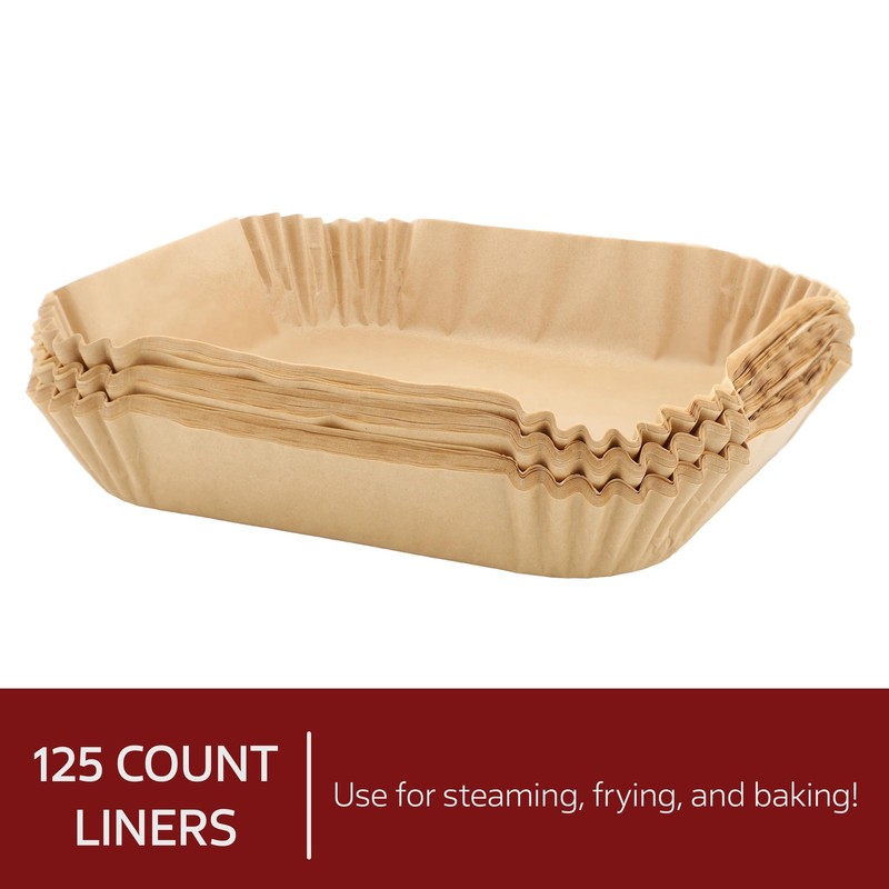 MegaChef 125 Piece 8 Inch 8 Inch, 5-8 Quart Square Air Fry Large, Brown gallery