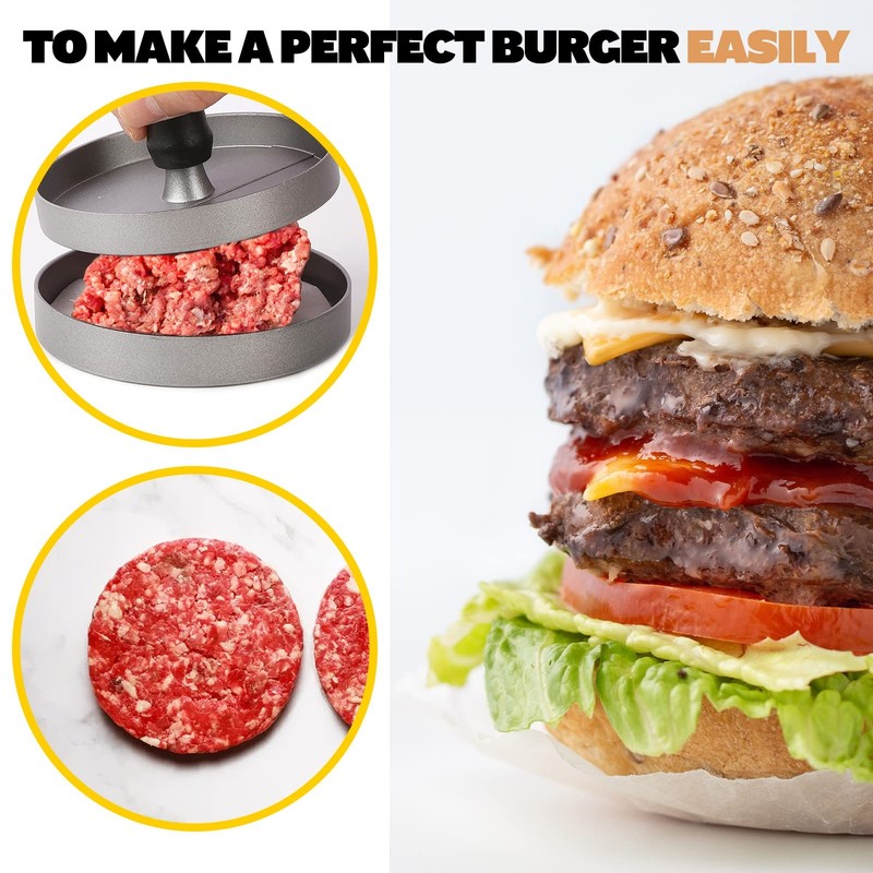 LISOS Burger Press 100 Patty Papers Set I Non-Stick Hamburger Gray gallery