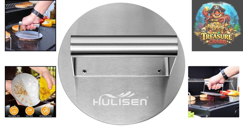 Durable 6.2-Inch Burger Press with Laser-Welded Handle for Perfect Grilling gallery