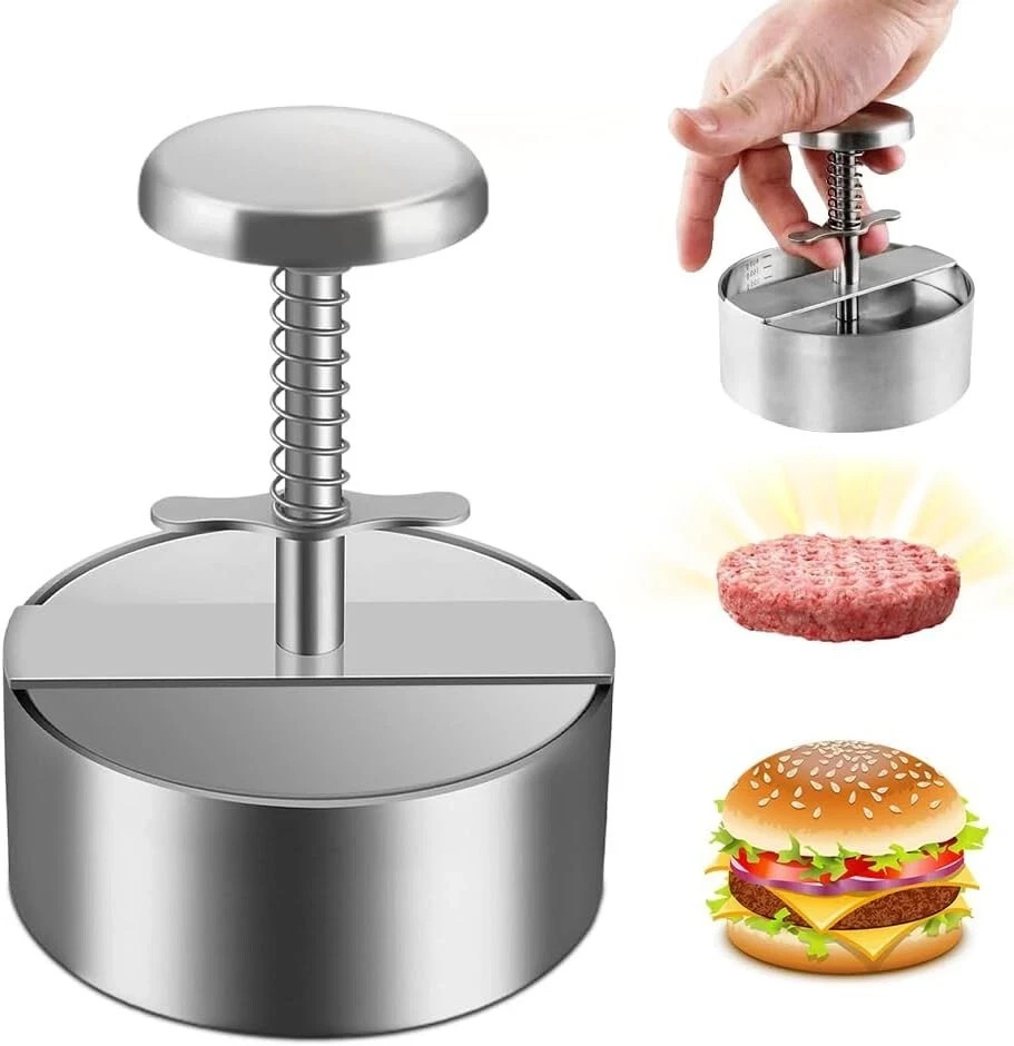 Hamburger Meat Press Patty Maker 304 Stainless Steel round Non-Stick Thickness A