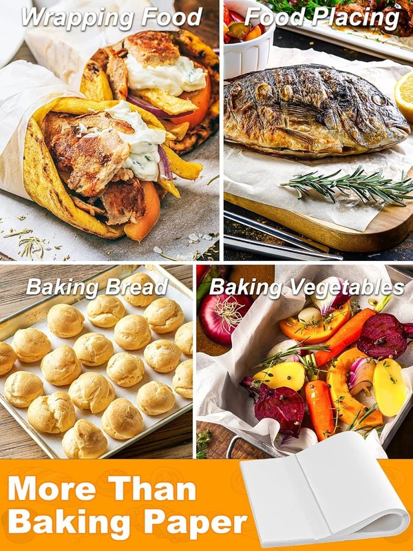 SMARTAKE 200 Pcs Parchment Paper Baking Sheets, 13" x 18"-200 Pcs, White gallery