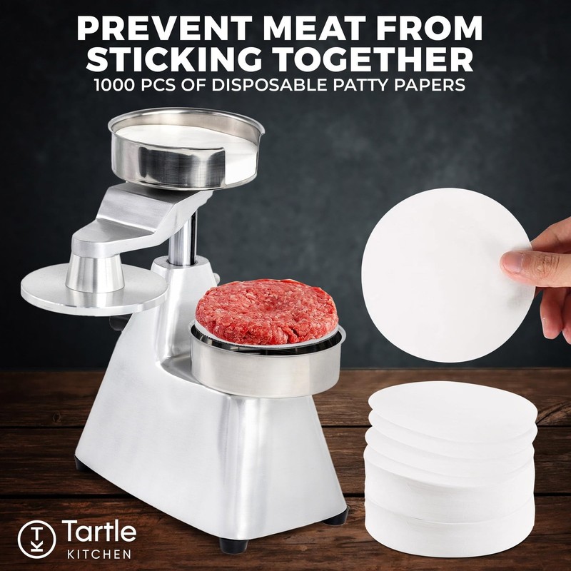 Commercial Hamburger Patty Maker 105mm/4 inch Stainless Steel Burger Press - ... gallery