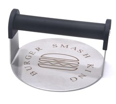 JNXHON Stainless Steel Burger Smash Press,Hamburger Press for 6, BLACK