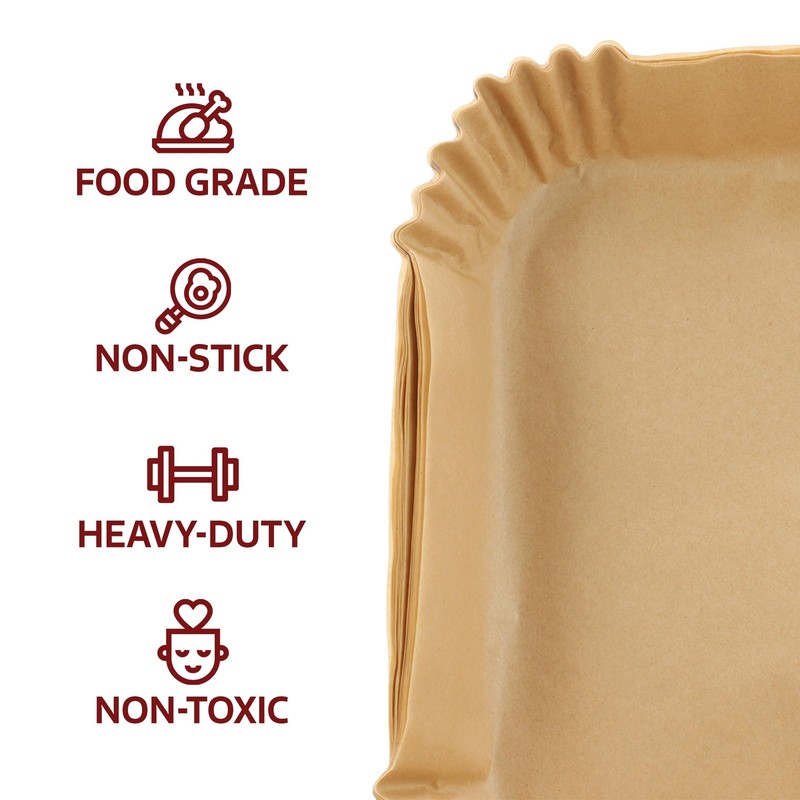 MegaChef 125 Piece 8 Inch 8 Inch, 5-8 Quart Square Air Fry Large, Brown gallery