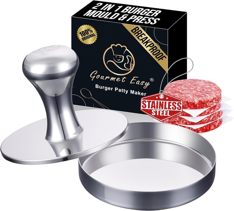 Ergonomic Smash Burger Press & Patty Maker - Mirror Polished & Dishwasher Safe gallery