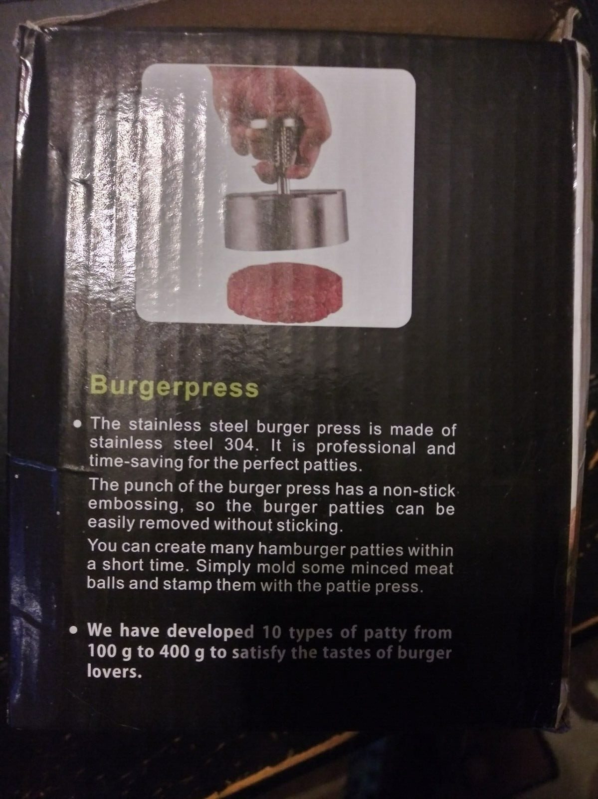 Stainless Steel Adjustable Hamburger Press & Patty Maker Non-Stick Professional gallery