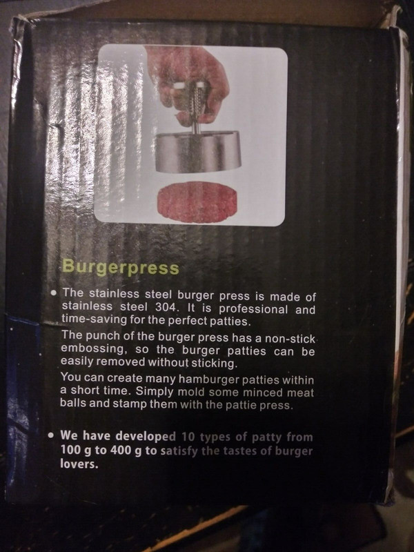 Stainless Steel Adjustable Hamburger Press & Patty Maker Non-Stick Professional gallery