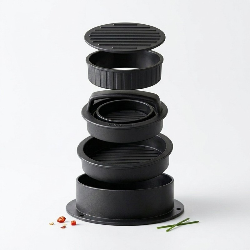3 In 1 Burger Press Non Stick Patty Maker Official Stuffed BBQ Kitchen Mold Tool gallery