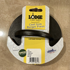 Lodge Seasoned Cast Iron Burger Press 6.25 in