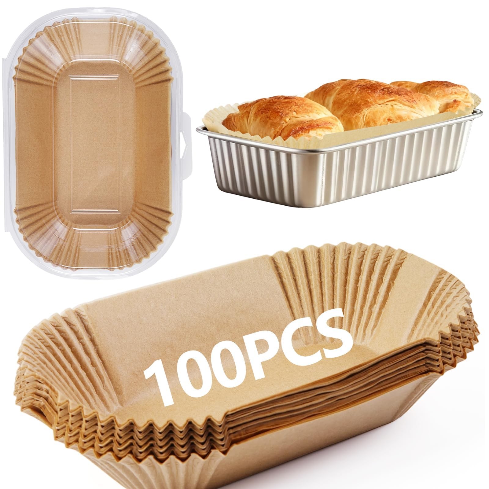Loaf Pan Liners, 9x5In Air Fryer Liners 9" x 5" - 100PCS, primary colours gallery