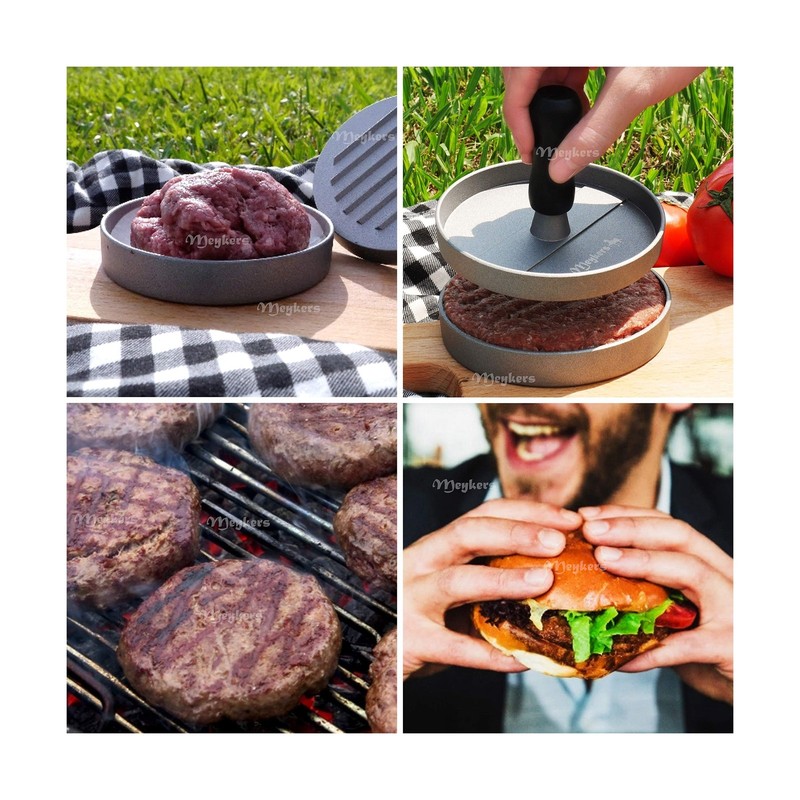 Meykers Burger Press 100 Patty Papers Set | Non-Stick Hamburger Mold with Fre... gallery