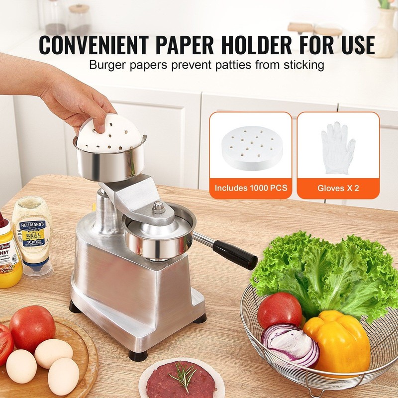 4inch/100mm Hamburger Patty Press, Stainless Steel Tool, Time-Saving Equipment gallery