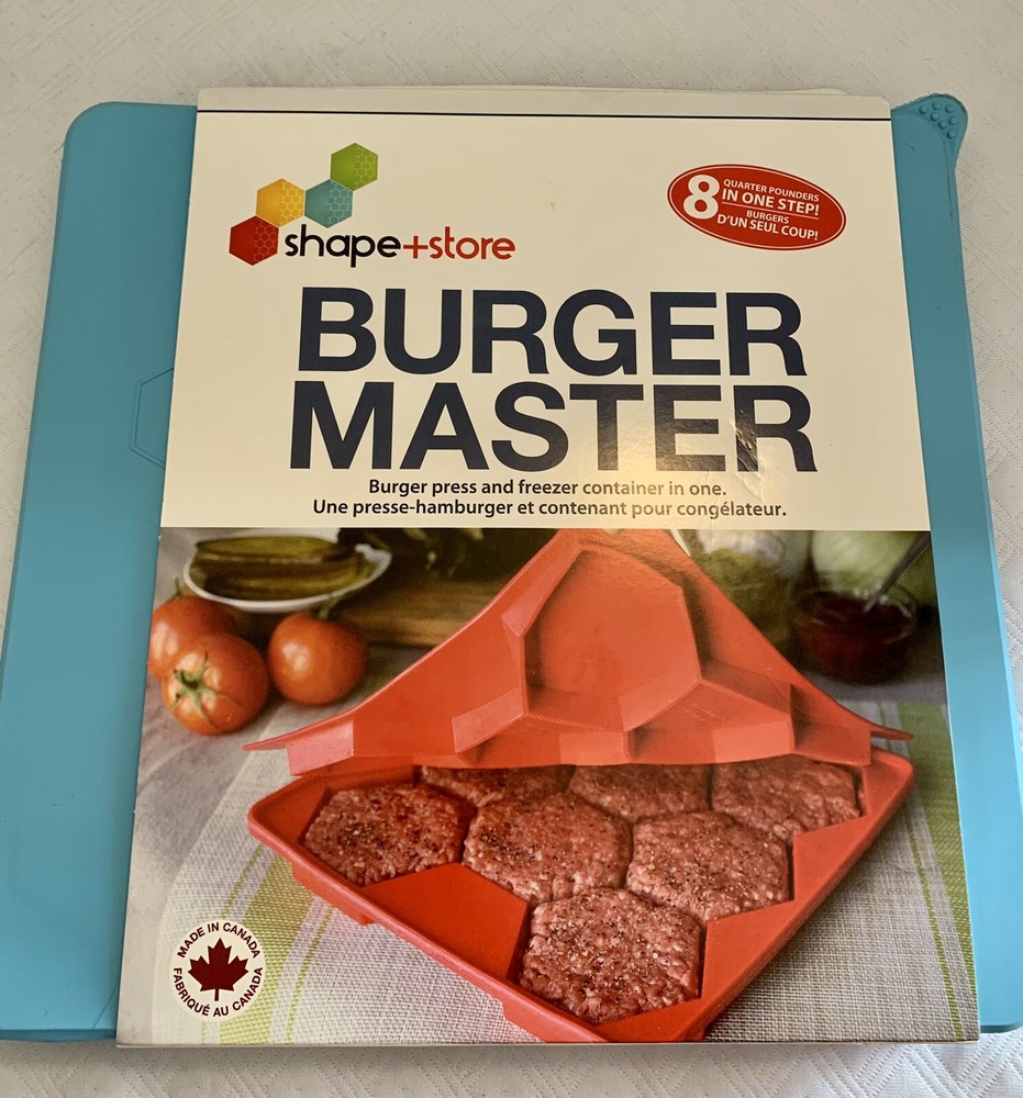 8 IN 1 Shape + Store Burger Master - Burger Press & Freezer Container -Brand New