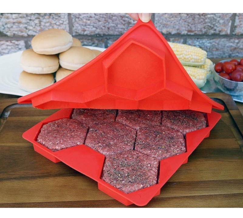 Burger Master Innovative 8-in-1 Burger Press & Freezer Container Makes 8 Quar... gallery