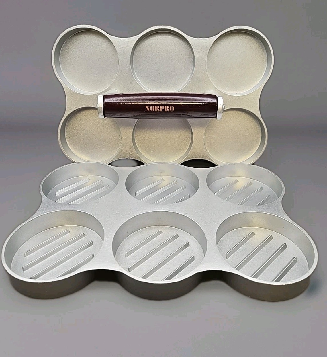 Norpro Cast Aluminum MINI 6 BURGER PRESS Sliders 2 oz - 2.5" Patties gallery