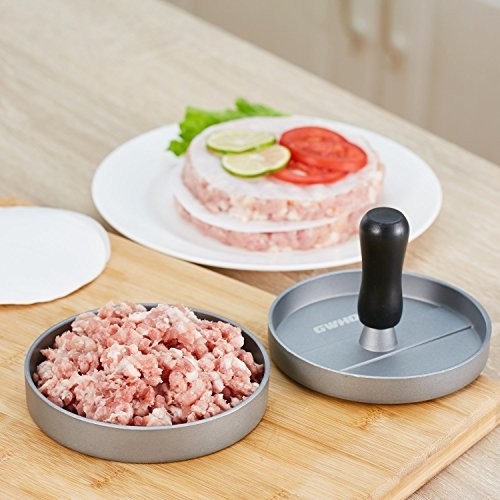 Non-Stick Burger Press Aluminum Hamburger Patty Maker with 100 Wax Papers BBQ gallery