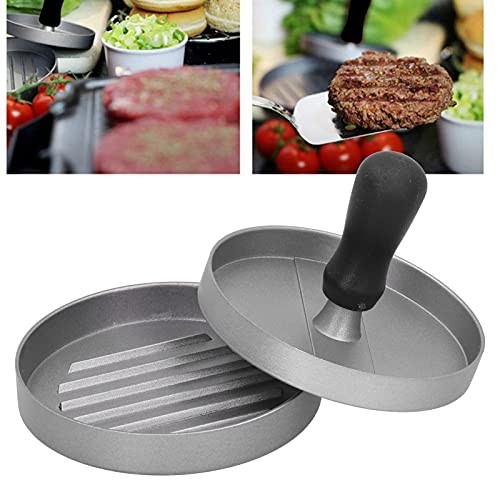 AMZCHEF BURGER MAKER ALUMINUM DIE CASTING BURGER PRESS NON STICK - BLACK/SILVER gallery