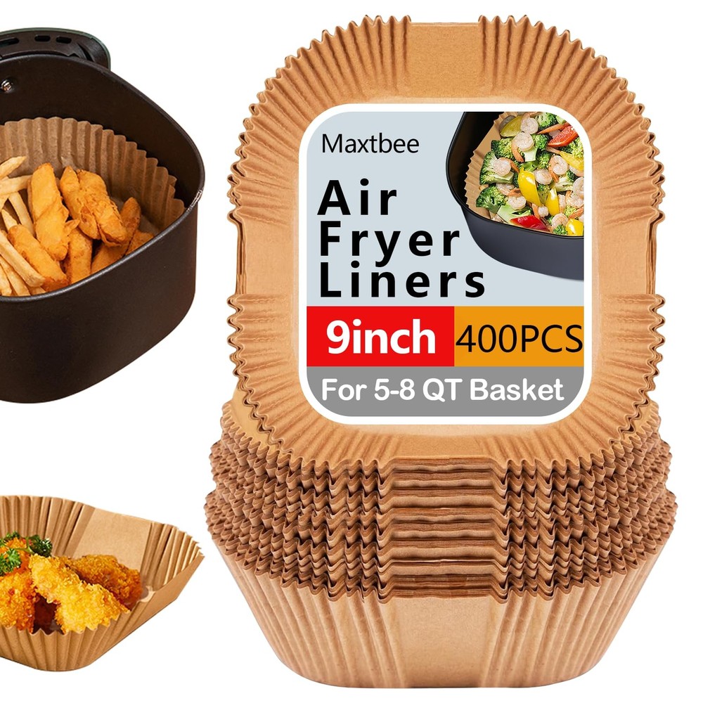 9 Inch Air Fryer Liners Disposable, 400Pcs Square 9 In, Copper