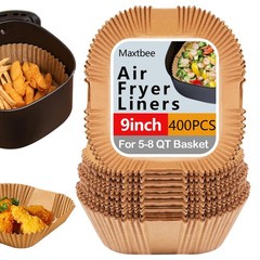 9 Inch Air Fryer Liners Disposable, 400Pcs Square 9 In, Copper