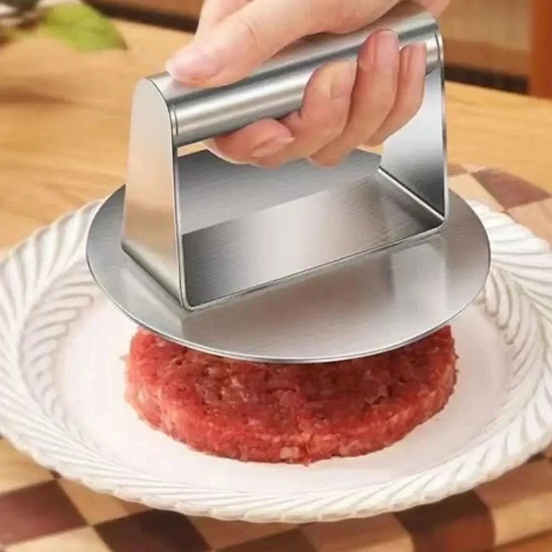 Stainless Steel Burger Press 5.51 Inch round Burger Smasher Heavy-Duty Smash gallery