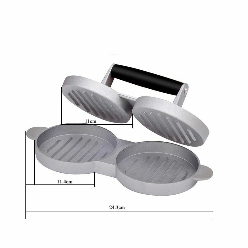 Press Burger Double Hamburger Patty Maker Mold Grill Bbq Meat Non-stick New Patt