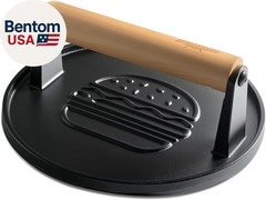 Cast Iron Smash Burger Press 7.1″,Grill Bacon Meat Press Tool,Perfect for Blacks