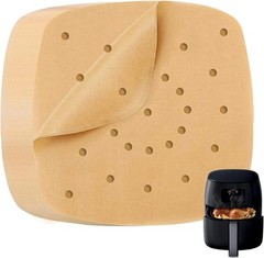 Katbite 200Pcs 7.5 In Air Fryer Liners, 7.5" x 7.5"-200Pcs, Brown