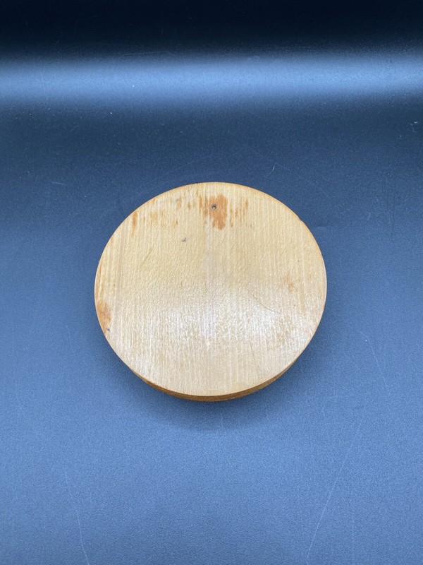 Vintage Wooden Round Hamburger burger press Hand Painted Vintage kitchen gallery