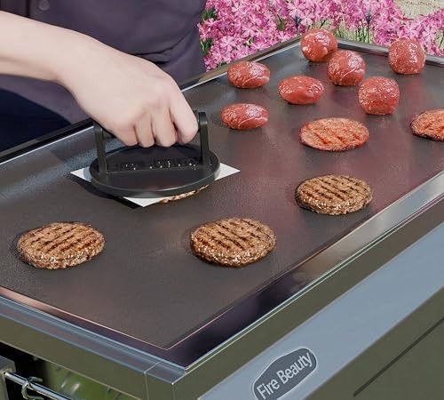 Cast Iron Burger Press 6.5" with Wood Handle - Food-Grade Grill Press for Bacon, gallery