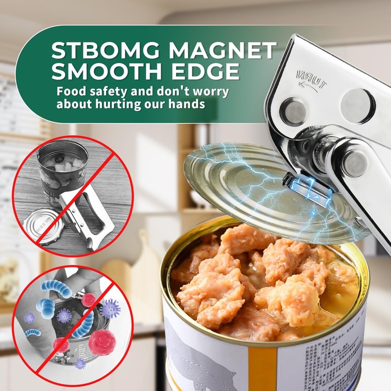 Commercial Can Opener Manual Heavy Duty Stainless Steel Handheld Smooth Edge ... gallery