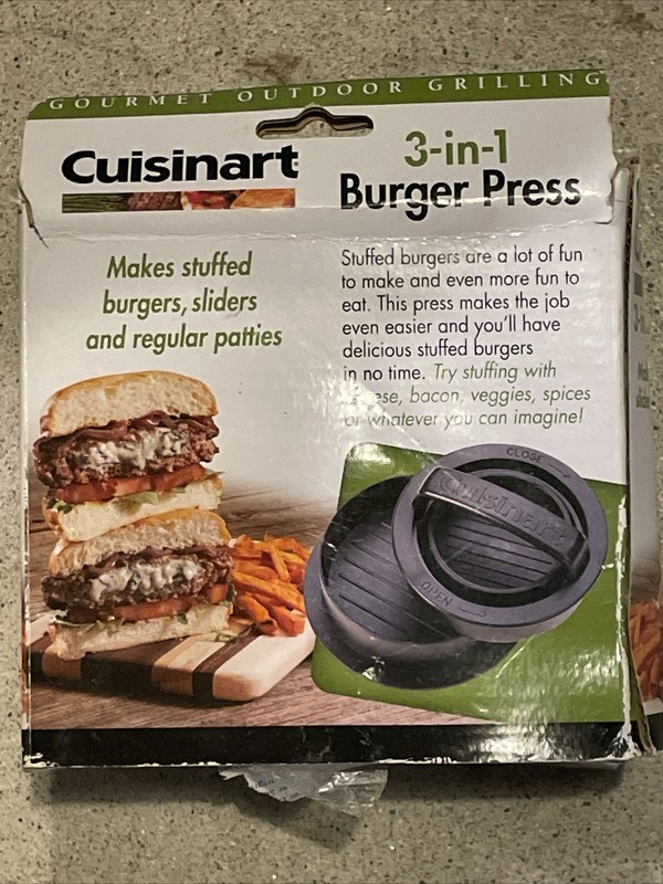 Cuisinart 3 in 1 Smashed Burger Press Open Box Not Used Tool Grilling Press gallery