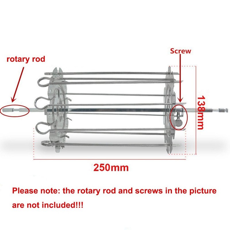 Stainless Steel BBQ Grill Cage Vegetable Meat Skewer Kebab Maker fo... Fast Ship gallery