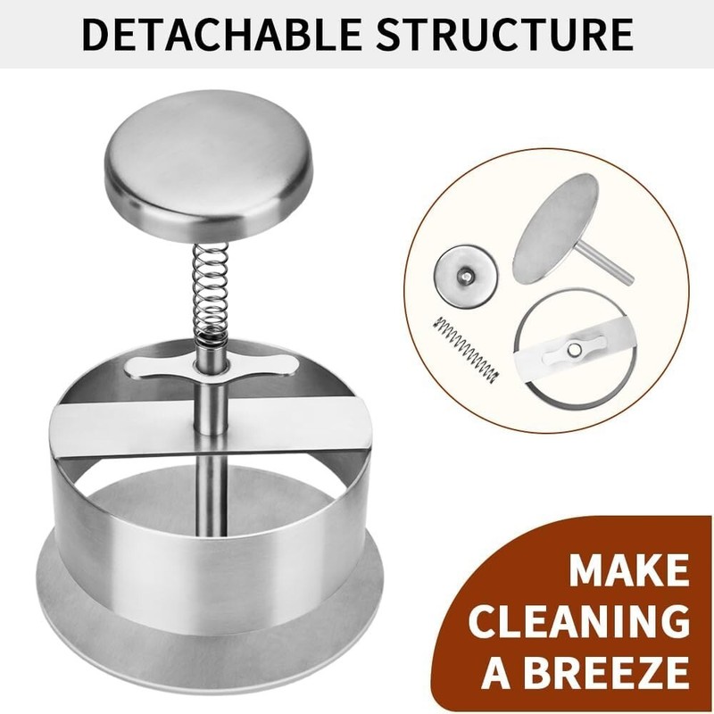Stainless Steel Adjustable Hamburger Press & Patty Maker Non-Stick Professional gallery