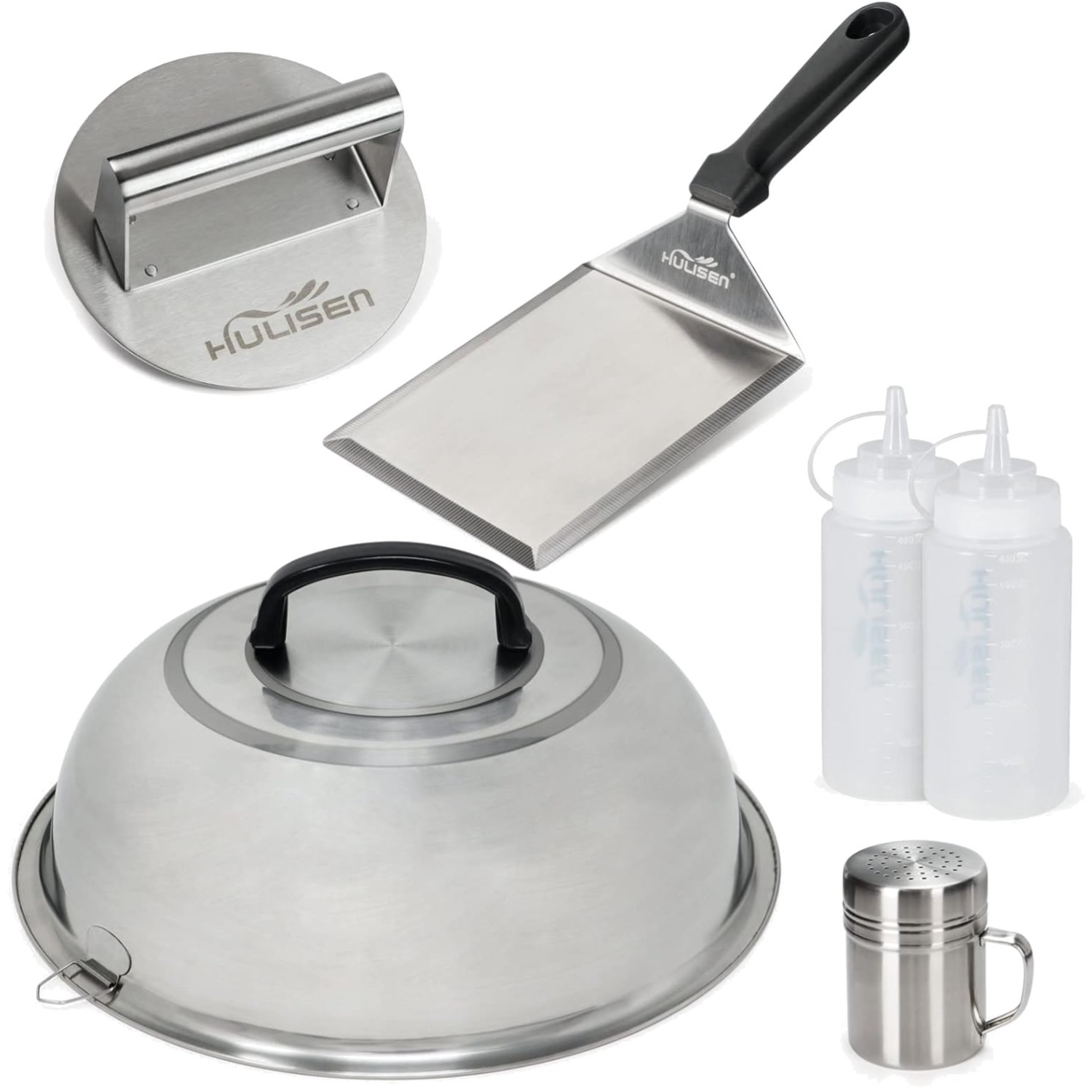 Smashed Burger Kit, Burger Press, 12 Inch Basting Cover, Grill Spatula, Spice... gallery