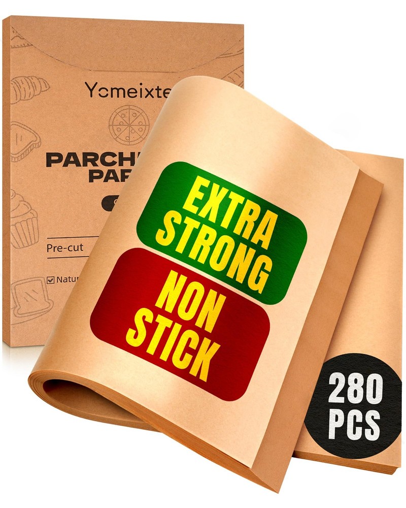 280 Parchment Paper Sheets 9" x 13" - 280 Pack, Natural Unbleached Brown