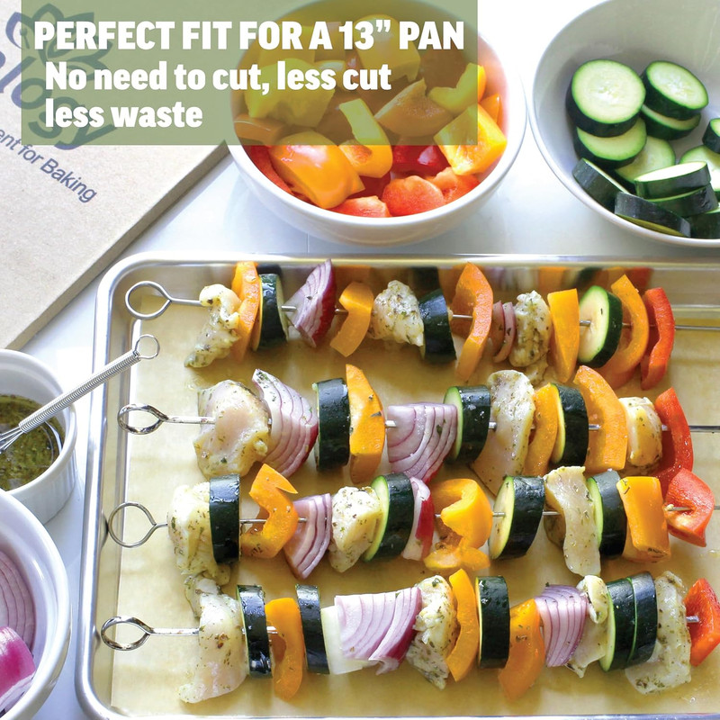9X13 Parchment Paper (100 Sheets) - Unbleached, High Heat, Non-Stick, Pre-Cut Ba gallery