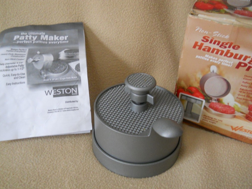 Weston Single Hamburger Press / Box & Instructions