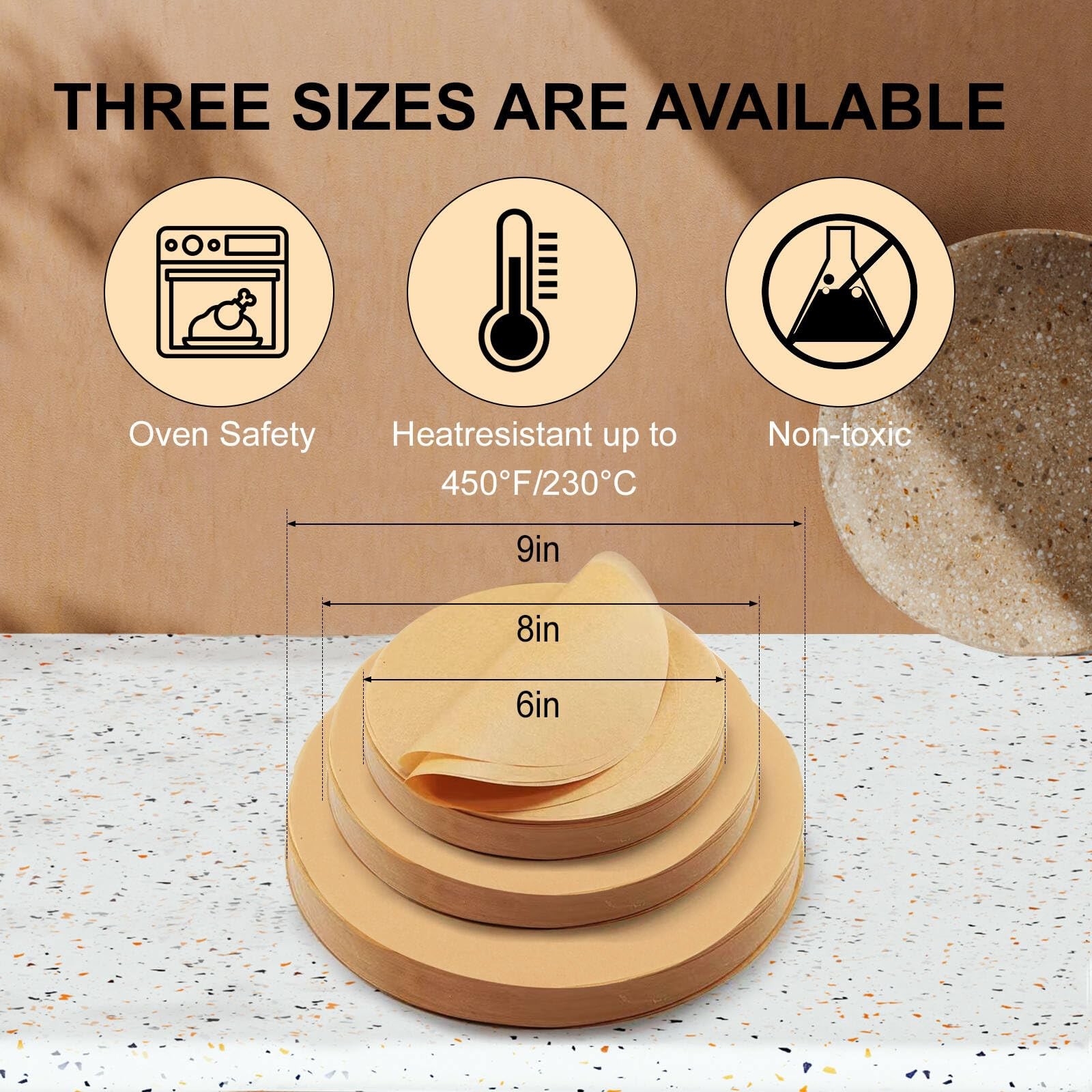 200Pcs 8-Inch Round 8" -200 Pack Unbleached, Parchment Unbleached gallery