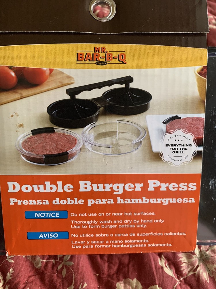 Mr Bar-B-Q Double Burger Press, NEW