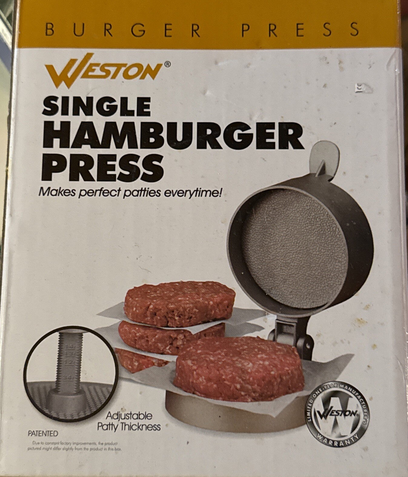 Weston Single Burger Press Brand New In Box! gallery